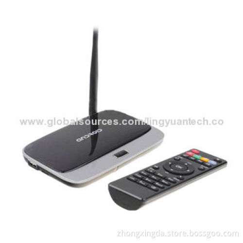 Android 4.4 RK3188 2.4GHz Wireless Remote Control Set-top Box with FCC, CE, RoHS Marks